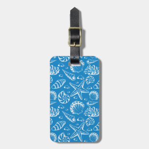 Blue Beach Pattern Luggage Tag