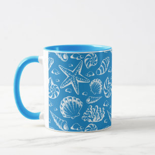 Blue Beach Pattern Mug
