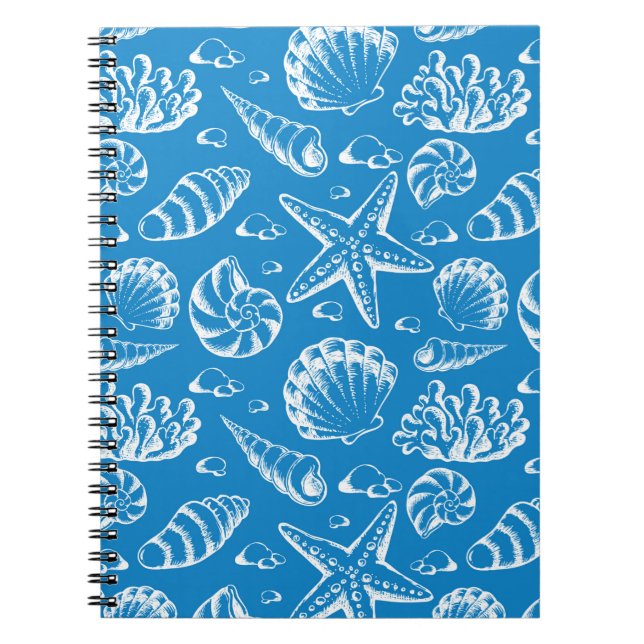Blue Beach Pattern Notebook (Front)