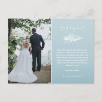 Blue Beach Photo Wedding Thank You