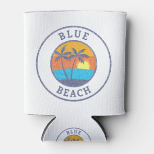 Blue Beach, Puerto Rico Faded Classic Style Can Cooler