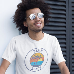Blue Beach, Puerto Rico Faded Classic Style T-Shirt