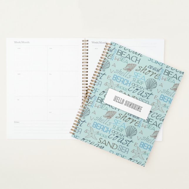 Blue Beach Shells Ocean Coast Planner (Display)