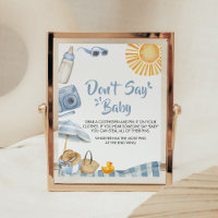 Blue Beach Summer Baby Shower Don't Say Baby