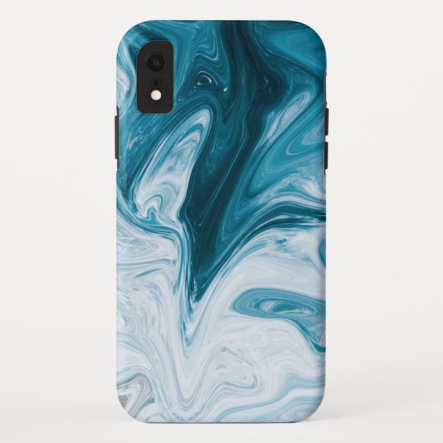 Blue Beach Waves Abstract Design Case-Mate iPhone Case (Back)