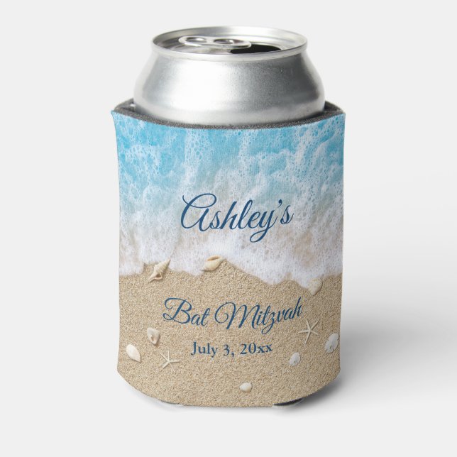 Blue Beach Waves Bat Mitzvah Cooler (Can Back)