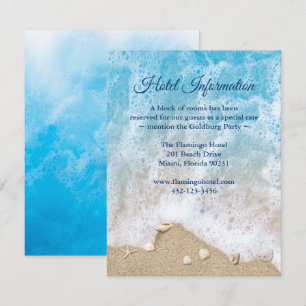 Blue Beach Waves Bat Mitzvah Hotel Information Invitation