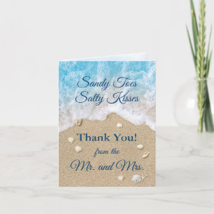 Blue Beach Waves Photo Thank You Card