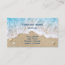 Blue Beach Waves & Sand Business Card