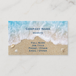 Blue Beach Waves & Sand Business Card