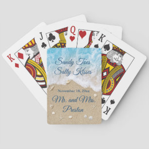 Blue Beach Waves Sandy Toes Playing Cards