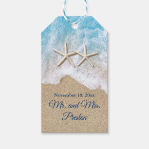 Blue Beach Waves & Starfish Gift Tags
