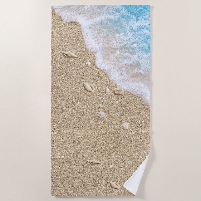 Blue Beach Waves Towel (Front)