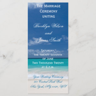 Blue Beach Wedding Ceremony Programs Programme