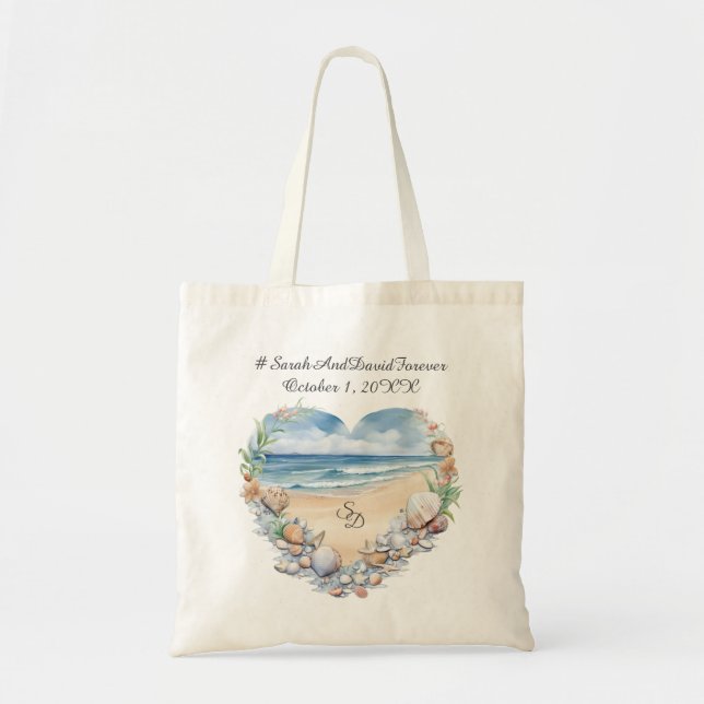 Blue Beach Wedding Tote Bag (Front)