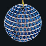 Blue Beaded Ornament<br><div class="desc">Round ceramic ornament with an image, on both sides, of a blue beaded ornament. See the entire Hanukkah Ornament collection under the HOME category in the HOLIDAYS section.</div>