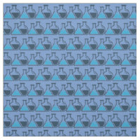 Blue Beakers Chemistry Science Tiled Design Fabric