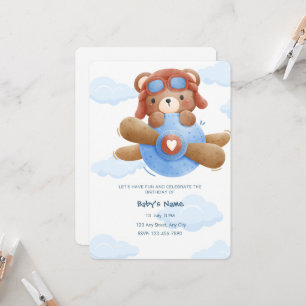 Blue Bear Aviation Adventure Invitation