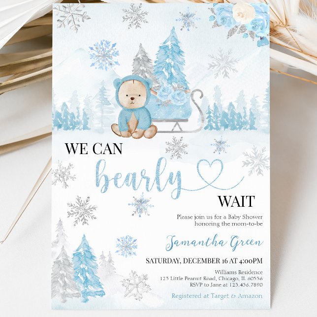 Blue Bear Baby Shower Invitation (Creator Uploaded)
