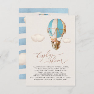 Blue Bear Balloon Display Shower Enclosure Card