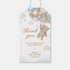 Blue Bear Balloons Baby Shower Favour Tags