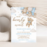 Blue Bear Balloons Baby Shower  Invitation<br><div class="desc">Welcome your little one with our heartwarming Teddy Bear Baby Shower Invitation Printable. Personalise to share the joy with your loved ones!

BS504</div>