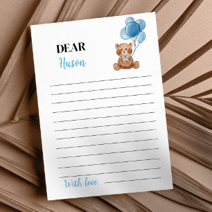 Blue Bear Birthday Time Capsule Message Card