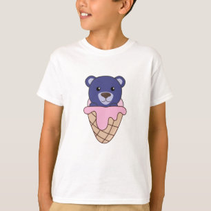 Blue Bear In Ice Waffle Funny Animals In Essen T-Shirt