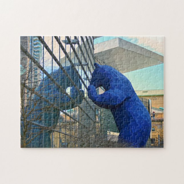 Blue Bear Monument Denver. Jigsaw Puzzle (Horizontal)