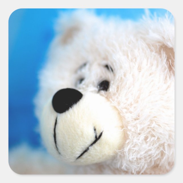 Blue Bear Square Sticker (Front)