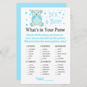 Blue bear What's in your purse game