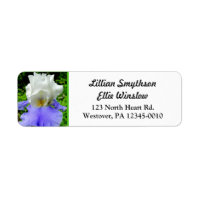 Blue Bearded Iris Custom Skinny Address Labels