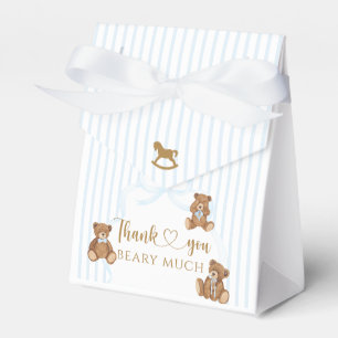 Blue Bearly Wait Baby Shower Elegant Stripe Favour Box