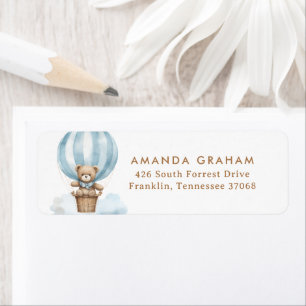 Blue Bearly Wait Teddy Bear Baby Shower Address