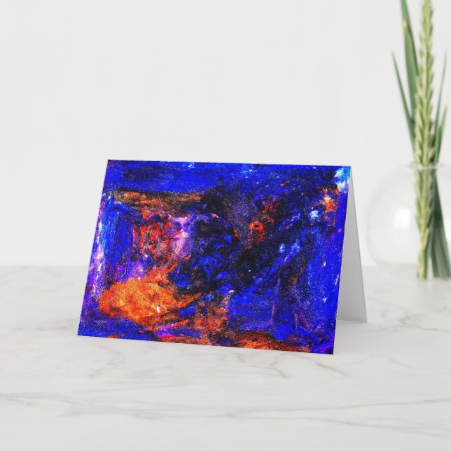 Blue Beast Running Fire Thank You Card (Front)