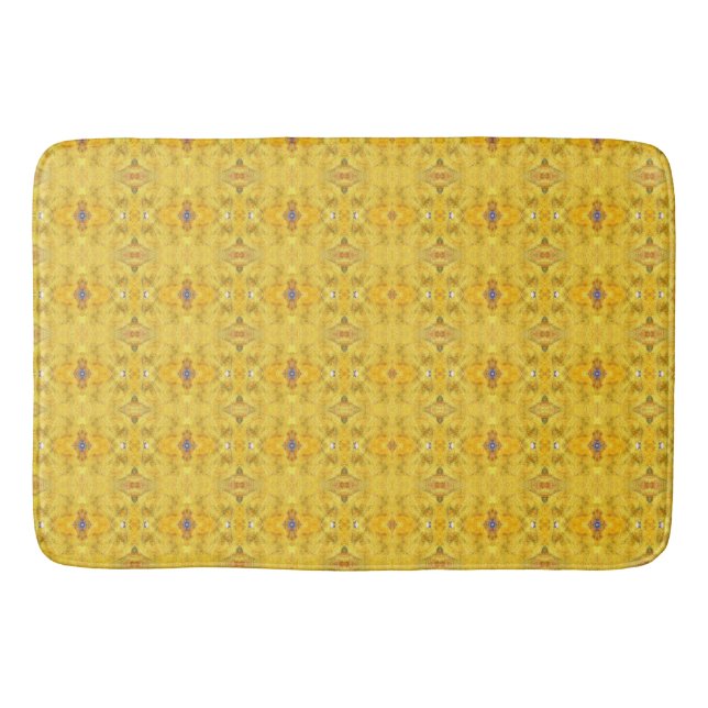 Blue Beast Running Yellow Bath Mat (Front)