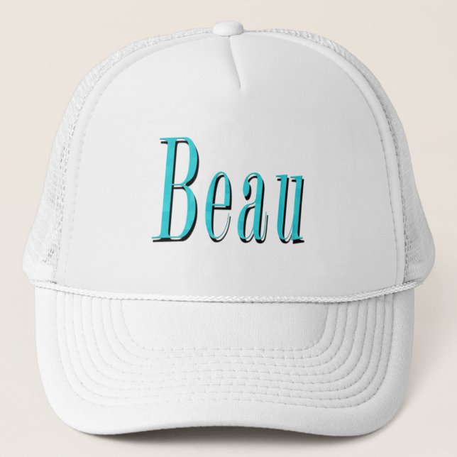Blue Beau Name Logo, Trucker Hat (Front)