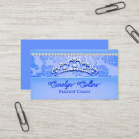 Blue Beauty Pageant Coach Business Card