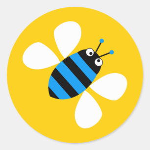 Blue Bee Classic Round Sticker