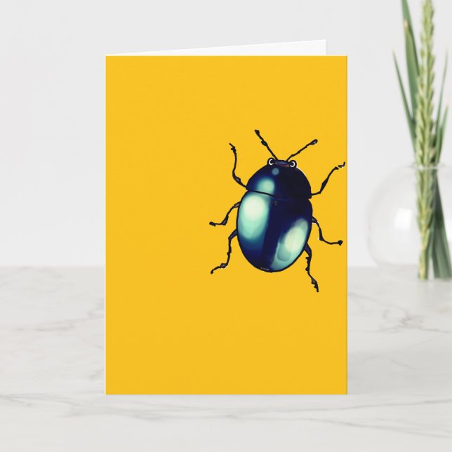 Blue Beetle Customisable Greeting Card (Front)