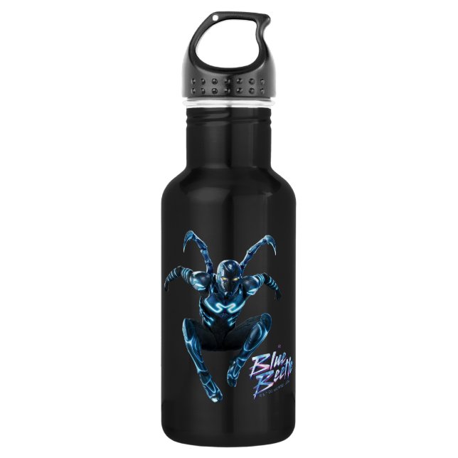 Blue Beetle Leaping Character Art 532 Ml Water Bottle (Front)