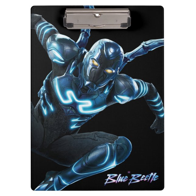 Blue Beetle Leaping Character Art Clipboard (Front)