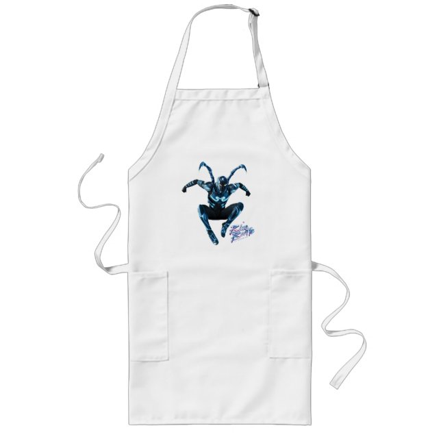 Blue Beetle Leaping Character Art Long Apron (Front)