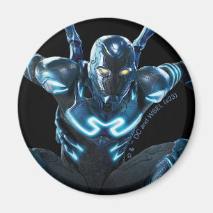Blue Beetle Leaping Character Art Magnet