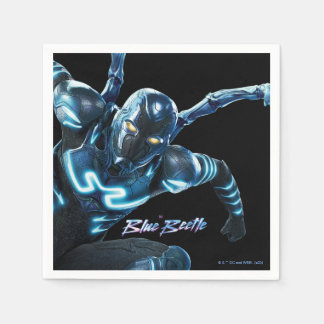 Blue Beetle Leaping Character Art Napkin
