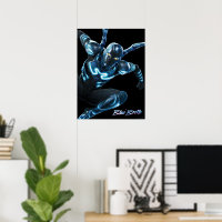 Blue Beetle Leaping Character Art