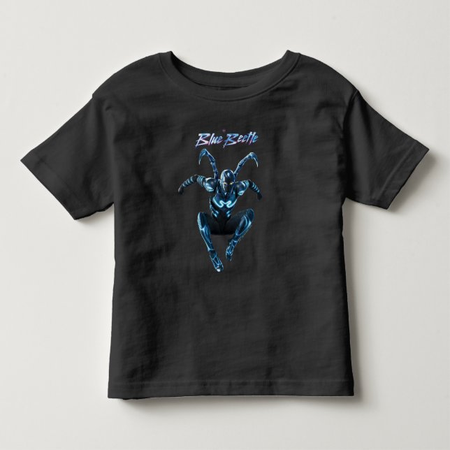 Blue Beetle Leaping Character Art Toddler T-Shirt (Front)