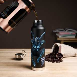 Blue Beetle Leaping Character Art Water Bottle