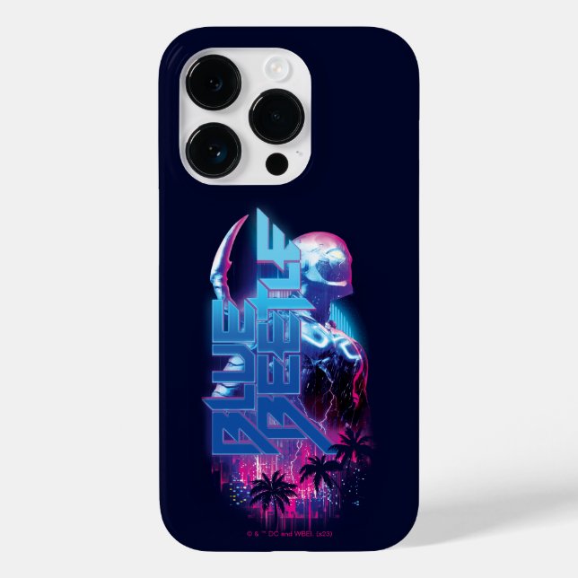 Blue Beetle Retrowave City Lights Case-Mate iPhone Case (Back)