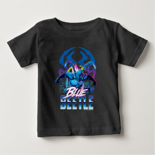 Blue Beetle Retrowave City Sunset Baby T-Shirt